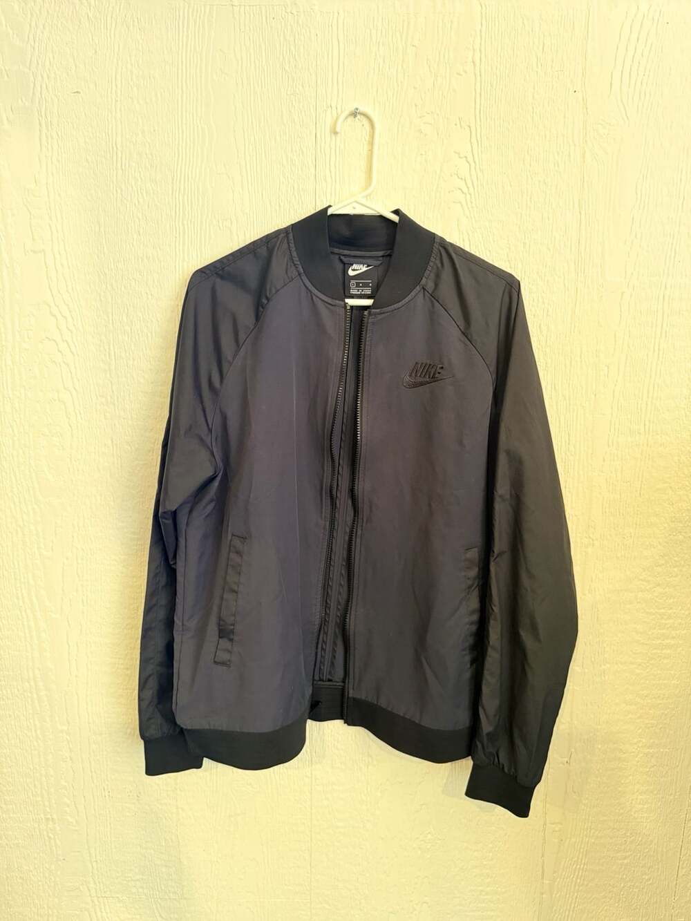 Nike Bomber Jacket Size L Black Woven Full Zip
